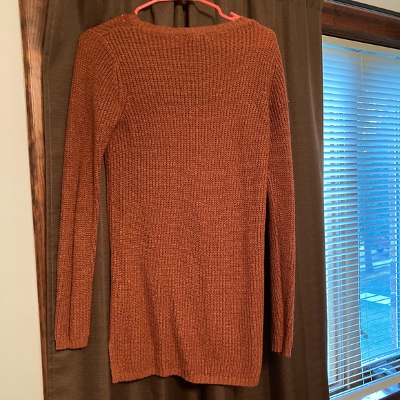 🎇🌻🍂🎃Burnt Orange Shimmer Knit Oversized Sweater🍂🌻☀️ - Picture 2 of 4